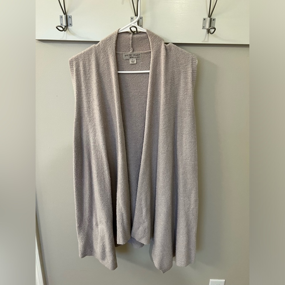 Barefoot Dreams Bamboo Cozy Chic Lite Open Front Vest Sleeveless Cardigan